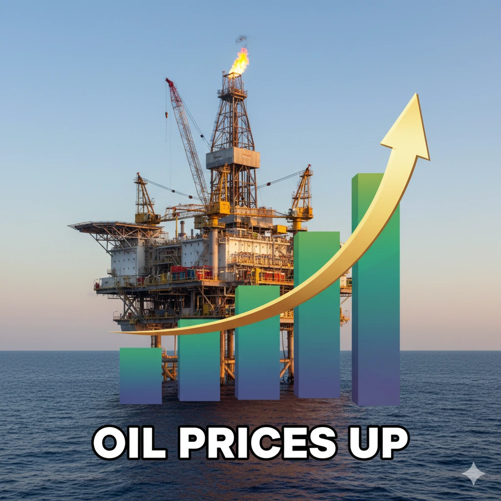Oil prices rise chart Brent and WTI November 2025