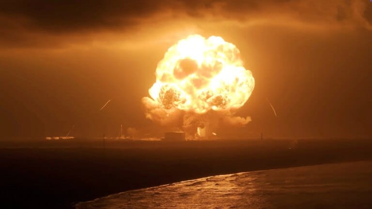A rocket launchpad representing the volatile nature of space stocks' hype