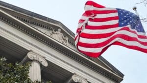 SEC enforcement gavel over digital currency symbols representing the sec sues texas case