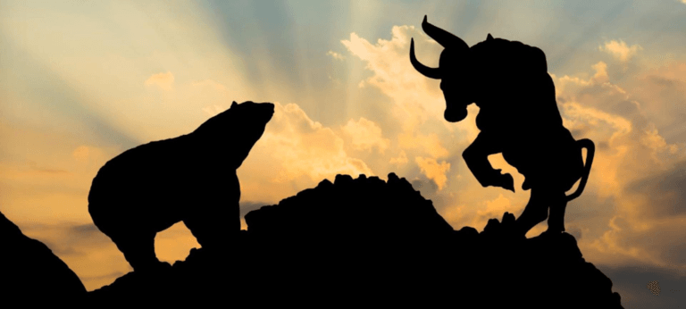 A financial chart representing the Bitcoin bear market cycles