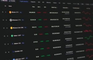 An illustration showing the UK flag imposing sanctions on a cryptocurrency exchange logo, representing UK crypto sanctions on HTX.