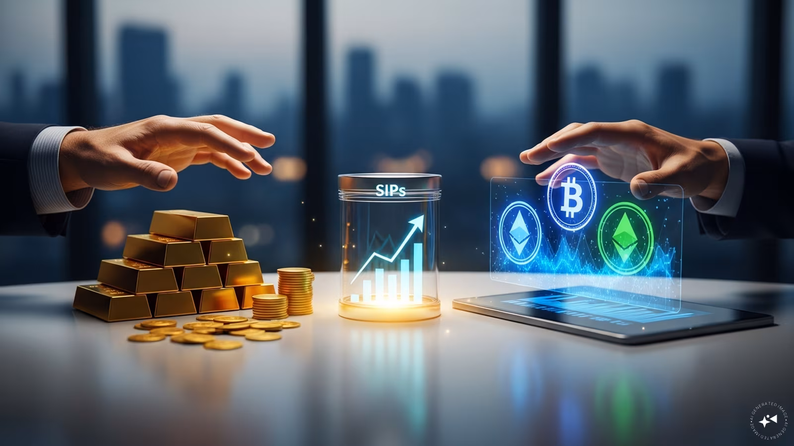 SIPs, Gold, Crypto:: The Essential Must-Know Guide 1 A professional investor reviewing a portfolio containing sips, gold, crypto: assets on a digital dashboard.