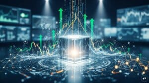 Financial chart showing stock market activity related to pb fintech founders