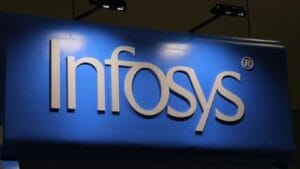 Infosys CEO Salil Parekh presenting financial results at a corporate event