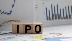 Professional financial chart showing growth from google to modern tech IPOs