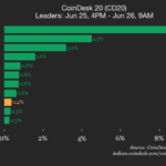 Professional dashboard showing coindesk 20 performance charts and market trends