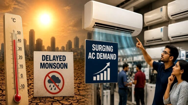 Voltas air conditioner unit display representing the 1 million sales milestone