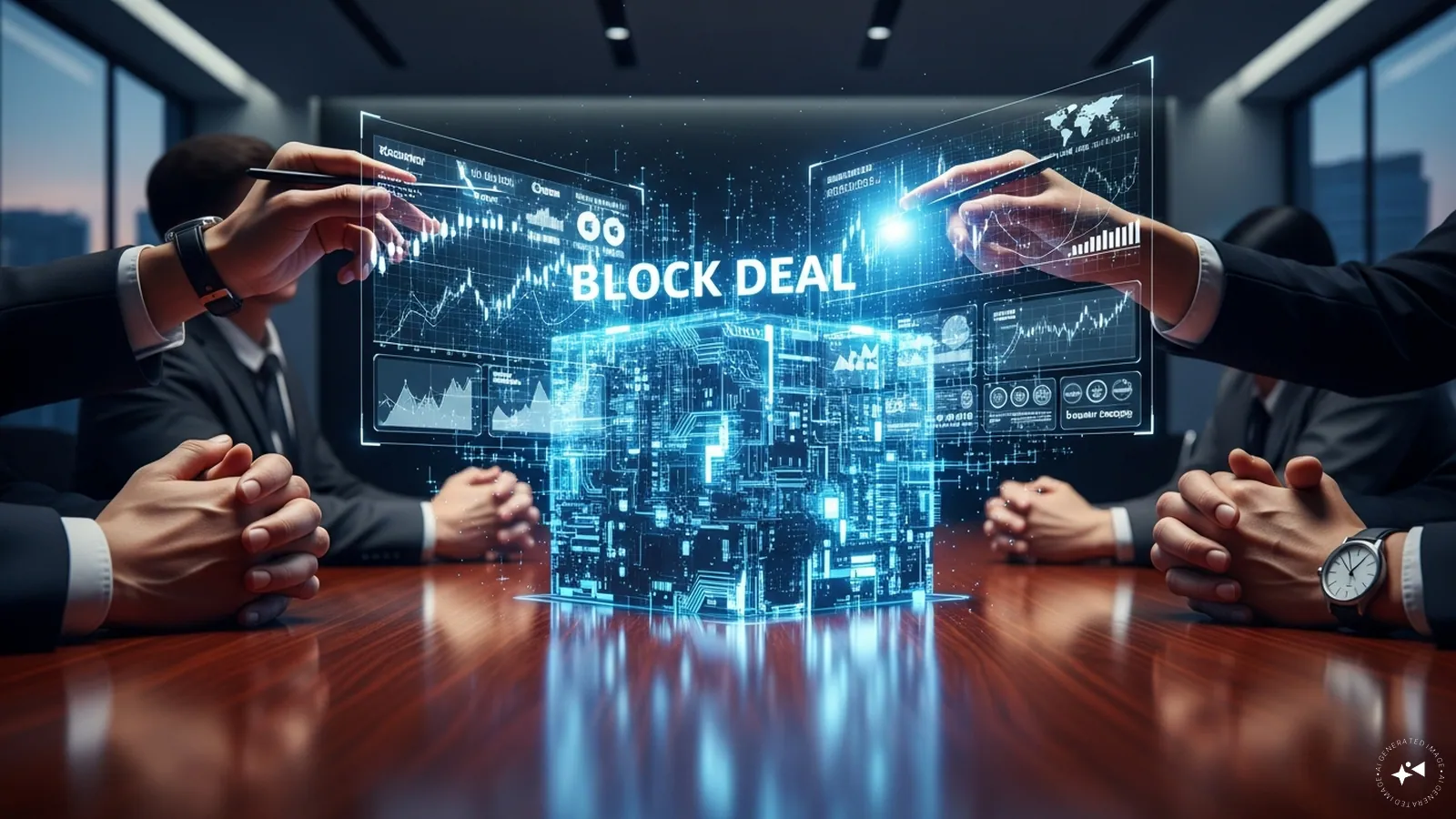 Professional financial chart showing institutional block deal activity
