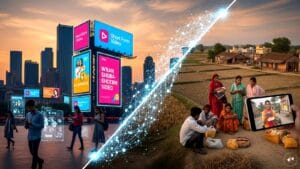 Smartphone showing short-form video content to represent the closing urban-rural digital divide