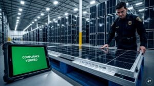 Waaree Energies solar panels installed in a professional facility