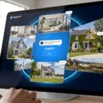 A person using a smartphone to search for real estate properties using AI technology