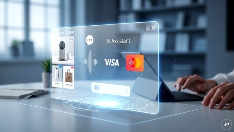 A conceptual representation of the visa-openai tie-up may for secure AI-driven digital shopping