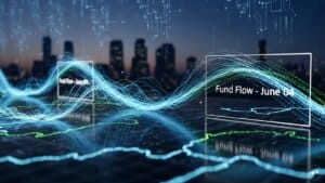 Financial chart showing market volatility and institutional investor activity