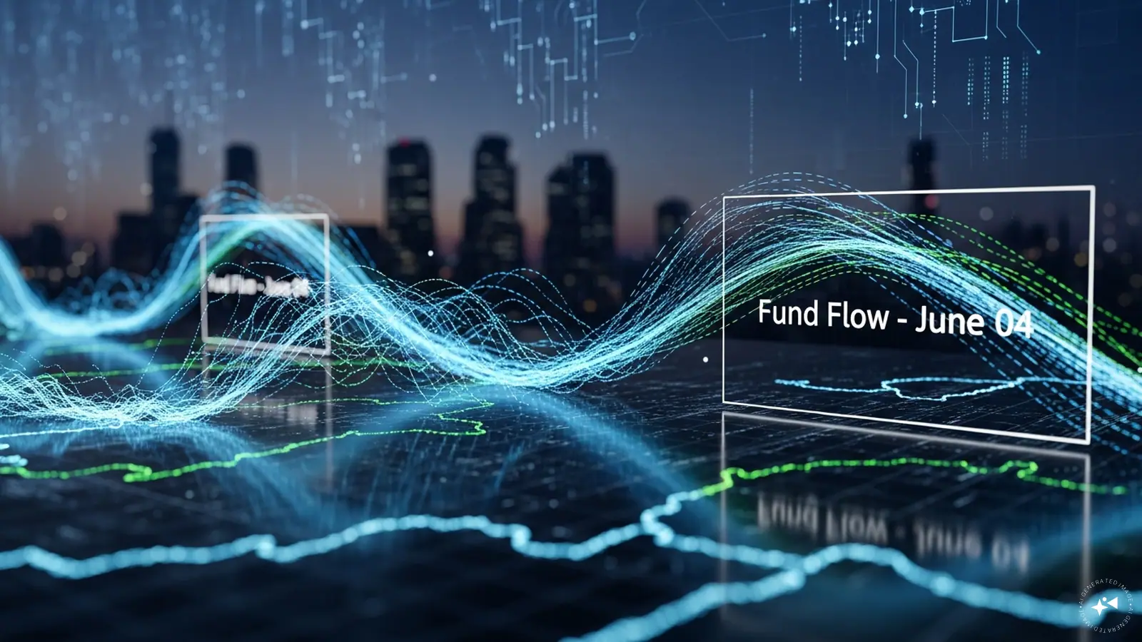 Financial chart showing market volatility and institutional investor activity