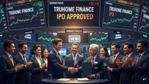 The Truhome Finance IPO logo and financial growth chart