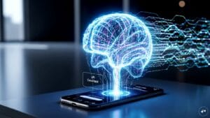 A digital representation of AI-driven UPI payment technology by Pine Labs