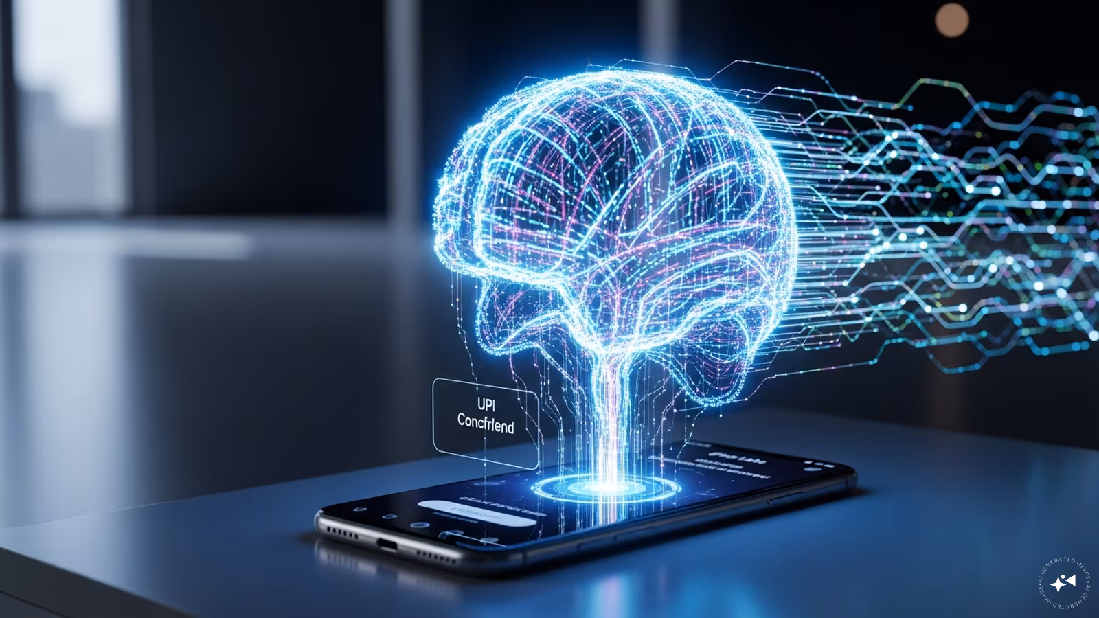 pine labs' new: The Game-Changing AI Payment Guide 1 A digital representation of AI-driven UPI payment technology by Pine Labs