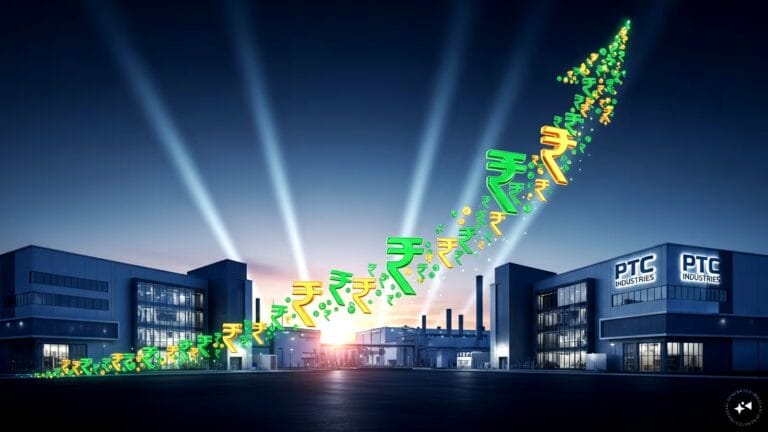Financial growth chart representing ptc industries to capital expansion