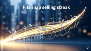 Professional financial chart showing market recovery as fiis turn net