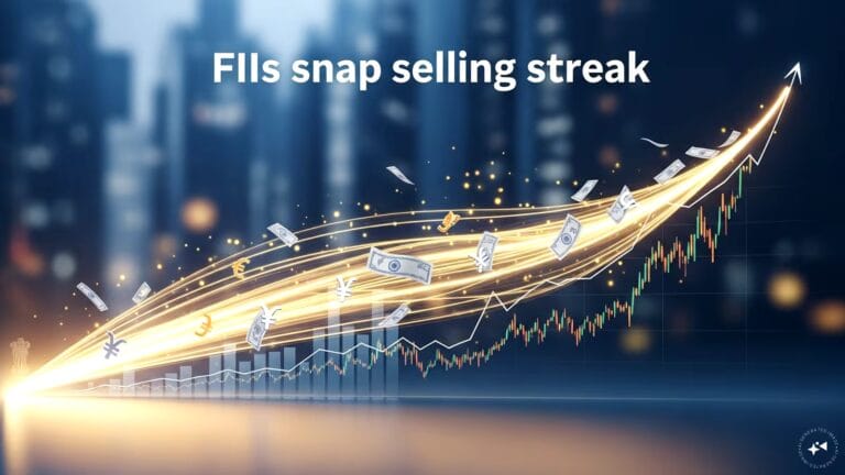 Professional financial chart showing market recovery as fiis turn net