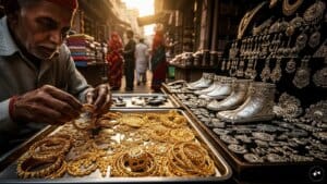 Professional analysis of india gold prices on a financial chart