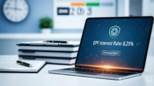 A professional checking their epfo interest update: on a smartphone