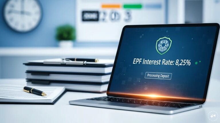 A professional checking their epfo interest update: on a smartphone