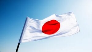 Digital representation of Japan's largest banks moving toward blockchain technology