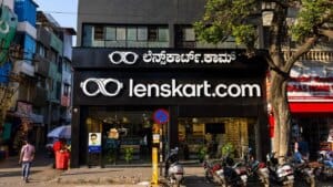 Professional financial chart showing lenskart target raised trends and market growth