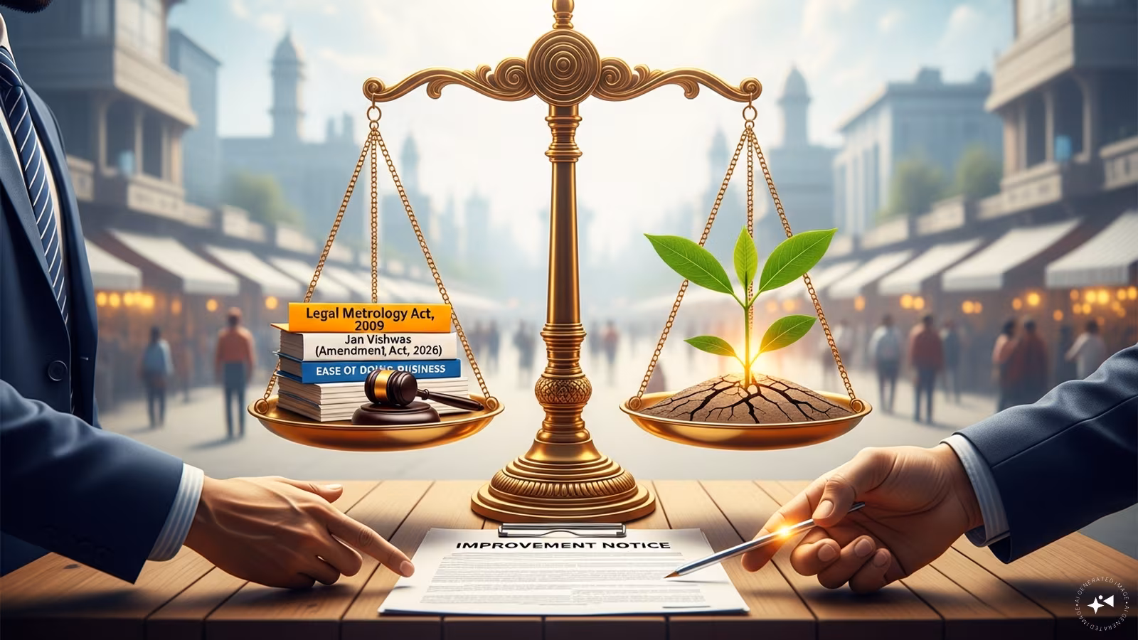 Business owner reviewing regulatory compliance documents in a modern office