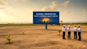 Stock market chart showing growth trends for godrej properties shares