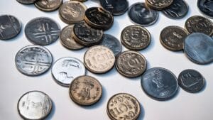 The indian rupee opens at the start of the trading day on a financial monitor