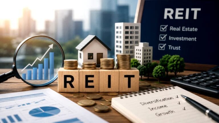 Investor analyzing can REIT funds performance on a digital dashboard