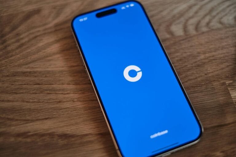 Financial chart showing a downward trend for Coinbase stock performance