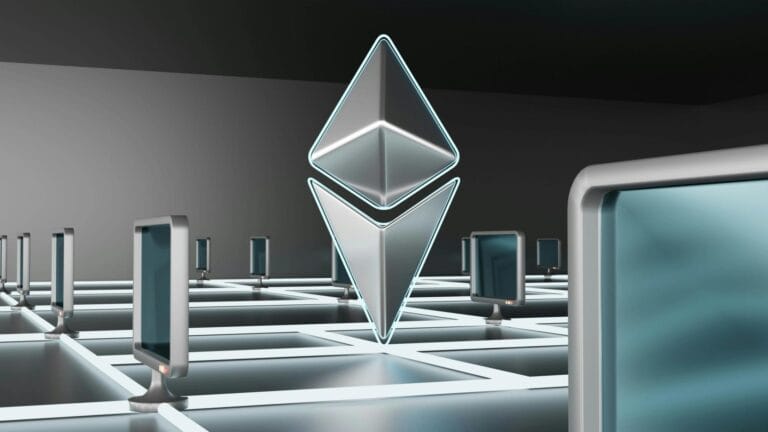 Professional graphic representing the ethereum institutional launch and ecosystem growth