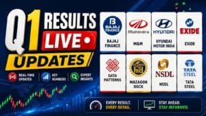 Professional financial analyst reviewing q1 results live data on multiple screens