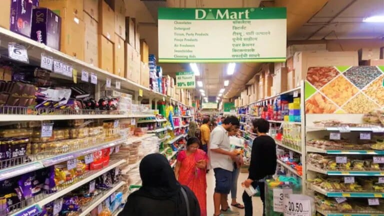 A professional chart showing the dmart sales jump trend in the Indian retail sector