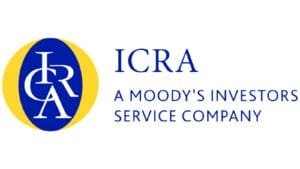 Financial chart showing icra shares gain on a stock market monitor