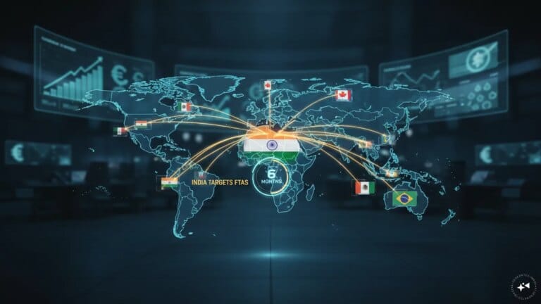 India targets ftas: The Essential Game-changing Guide 5 A professional chart showing the growth of India's international trade agreements and global market expansion.
