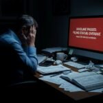 Professional accountant reviewing itr filing 2026: documents on a laptop
