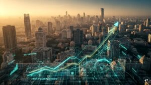 Financial chart showing growth trends in India's securitisation market