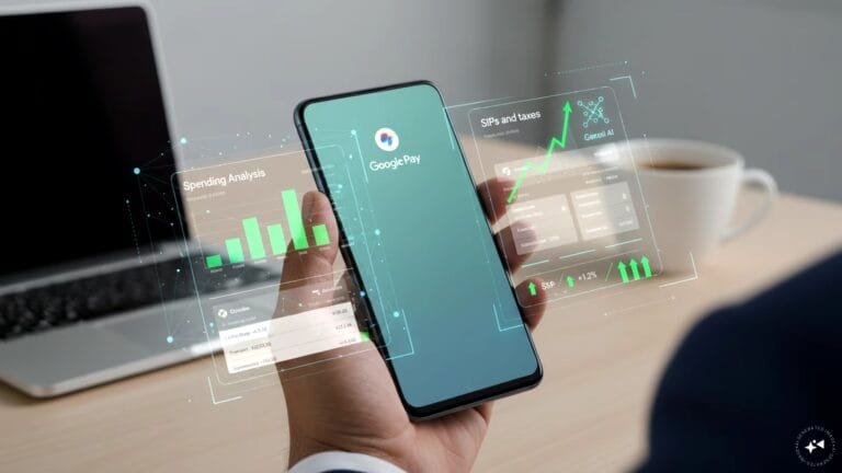 User interface showing google pay's new Gemini AI assistant analyzing financial data