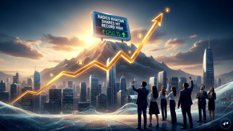 Stock market chart showing growth trends for Radico Khaitan shares