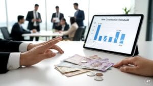 A professional analyzing financial documents regarding EPF contributions above the mandatory limit