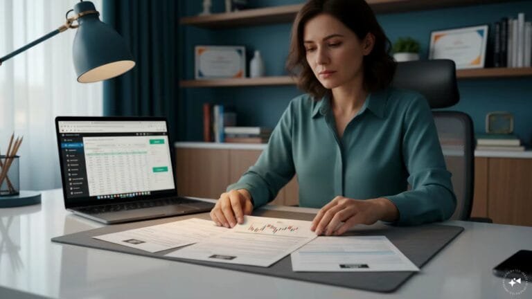 Professional reviewing financial documents for itr filing key