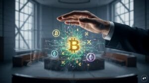 A digital representation of cryptocurrency regulation and legal oversight in Maharashtra