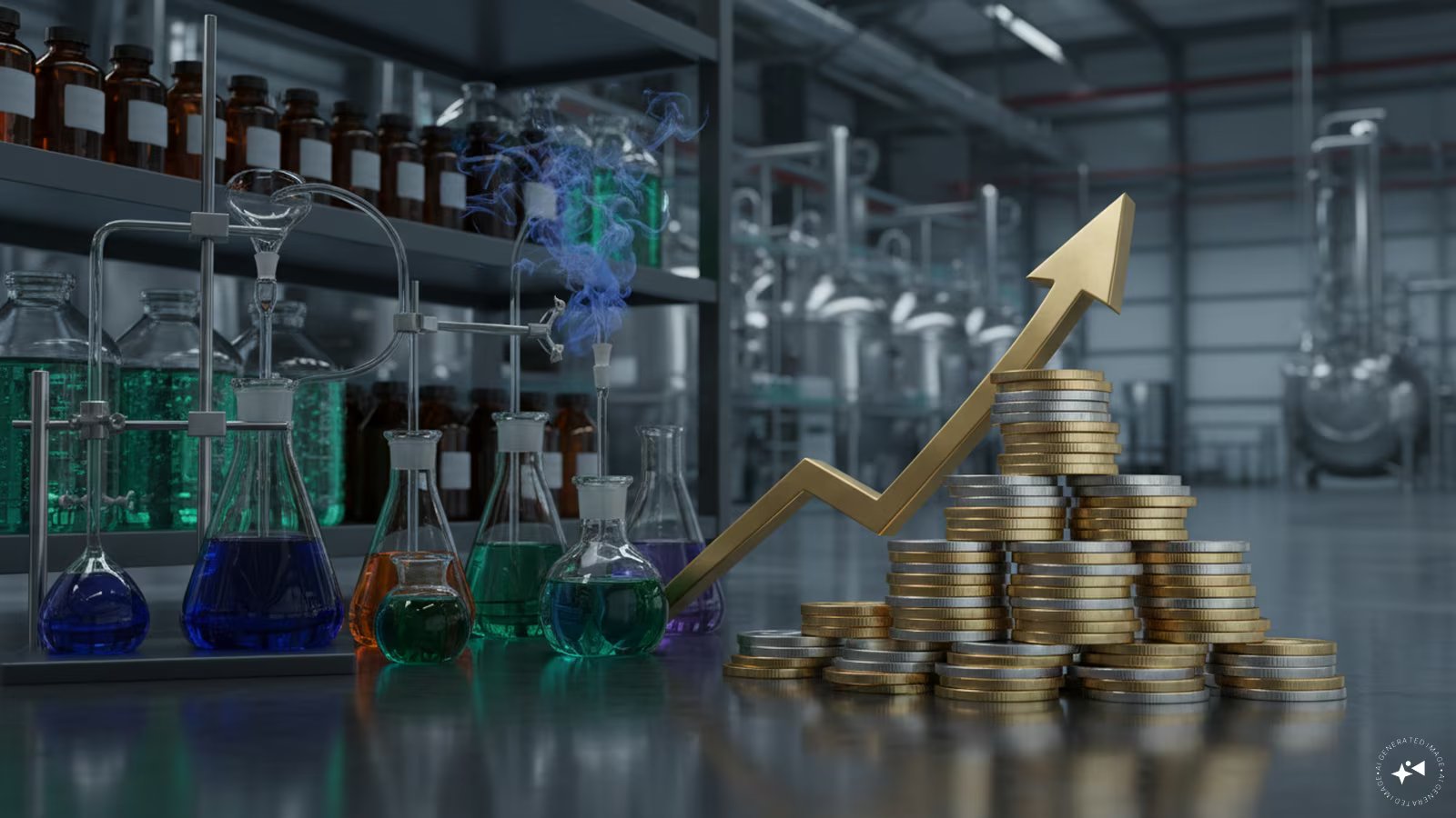 Aarti Industries chemical plant facility showing industrial growth and expansion