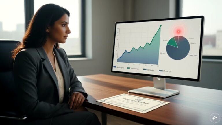 A professional investor analyzing financial charts and bond market data for strategic planning.
