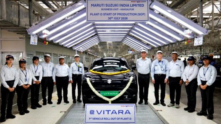Aerial view of the large-scale maruti suzuki's gujarat manufacturing plant in Hansalpur