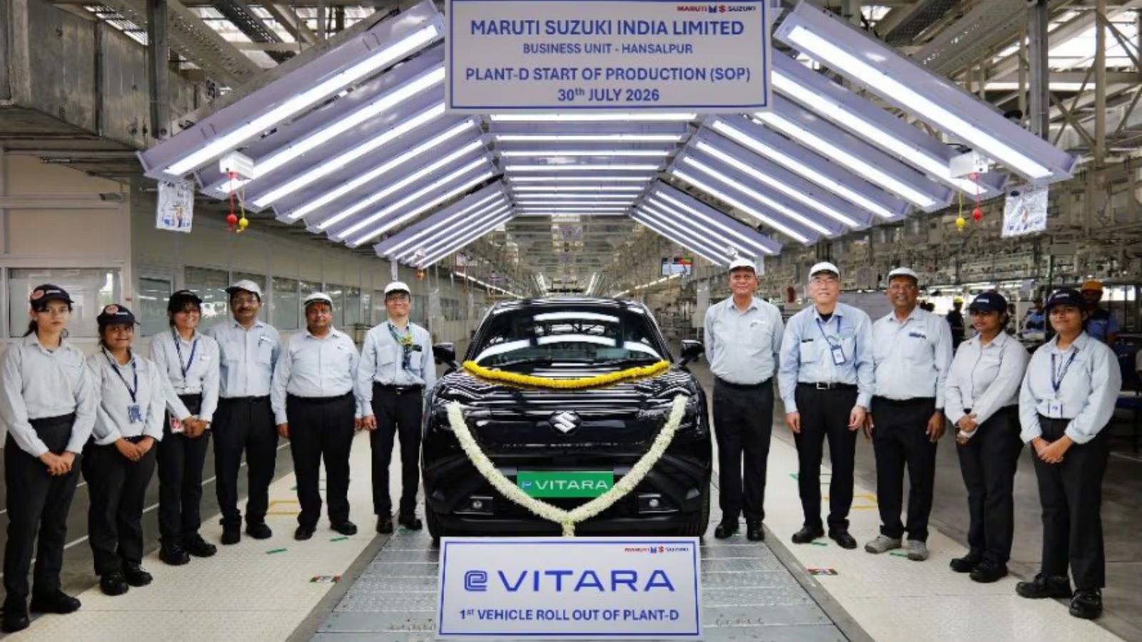 Aerial view of the large-scale maruti suzuki's gujarat manufacturing plant in Hansalpur